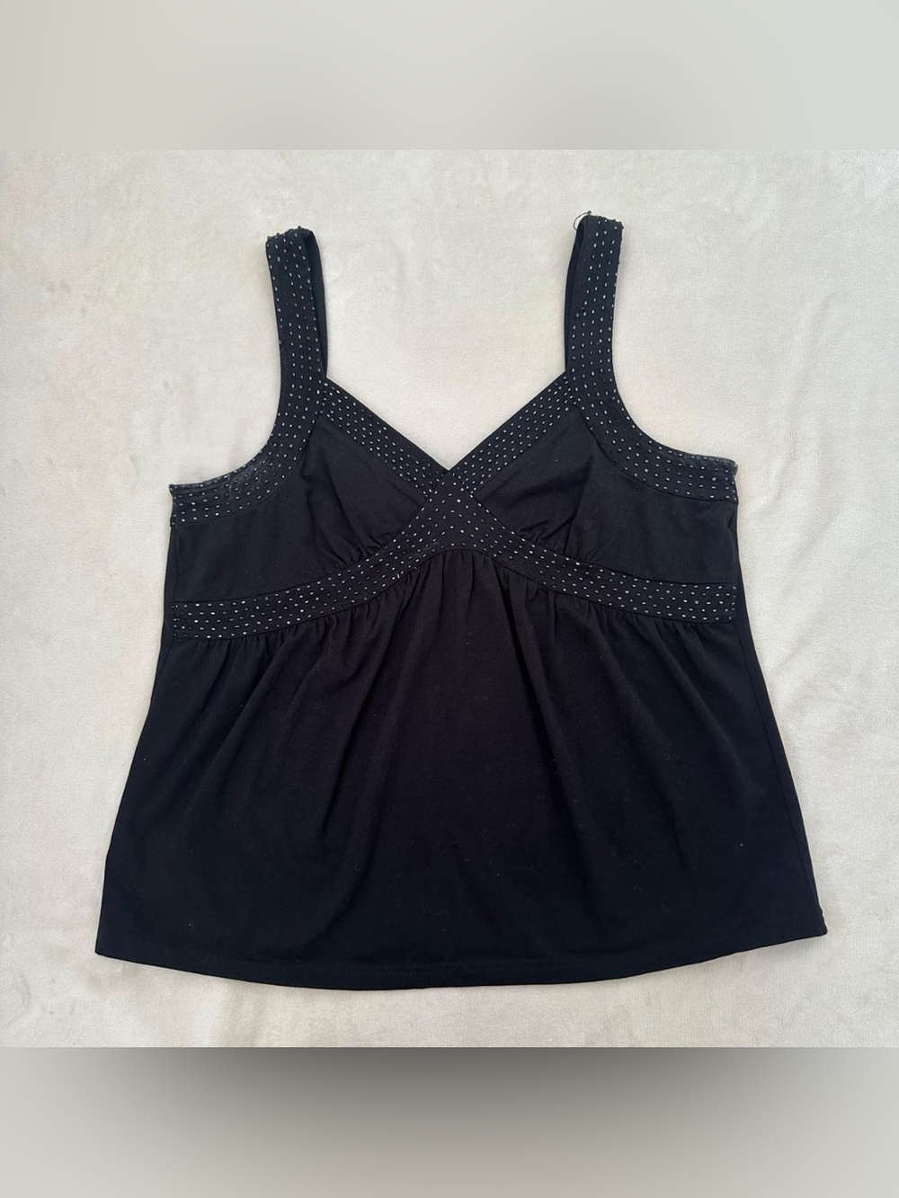 Black Tank Top with beaded detailing